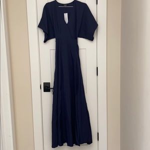 Navy Wrap Maxi Dress